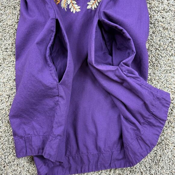 Free People Fleur Shift Off Shoulder Dress Large Lavender Floral Embroidered - Picture 5 of 10